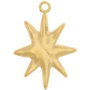 Pendentif étoile 36.5x26 mm - Doré à l'or fin x1