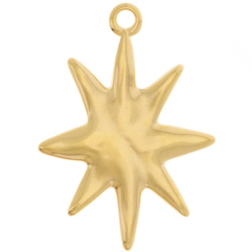 Pendentif étoile 36.5x26 mm - Doré à l'or fin x1