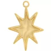 Pendentif étoile 36.5x26 mm - Doré à l'or fin x1