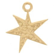 Pendentif étoile martelé asymétrique 20x16 mm - Doré à l'or fin x1|raw }}