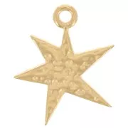 Pendentif étoile martelé asymétrique 20x16 mm - Doré à l'or fin x1