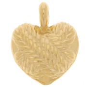 Pendentif coeur bombé 27x22 mm - effet tressé - Doré à l'or fin x1|raw }}