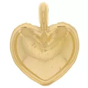 Pendentif coeur bombé 27x22 mm - effet tressé - Doré à l'or fin x1