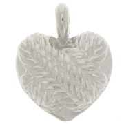 Pendentif coeur bombé 27x22 mm - effet tressé - Placage Argent fin vieilli x1|raw }}