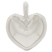 Pendentif coeur bombé 27x22 mm - effet tressé - Placage Argent fin vieilli x1