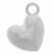 Breloque coeur bombé 12x10 mm - Placage Argent fin x1|raw }}