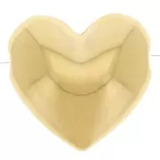 Perle coeur bombée 16x17 mm - Doré à l'or fin x1