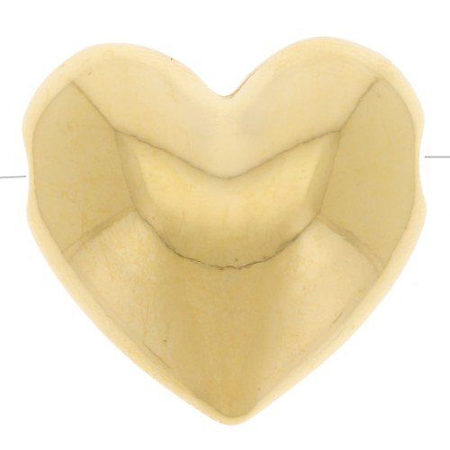 Perle coeur bombée 16x17 mm - Doré à l'or fin x1