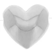 Perle coeur bombée 16x17 mm - Placage Argent fin x1