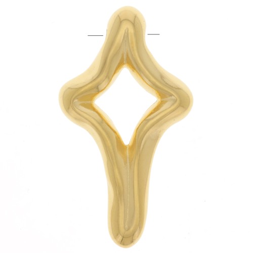 Pendentif croix irrégulier 36x20 mm - Doré à l'or fin x1