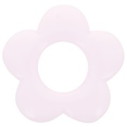 Pendentif fleur 21 mm en résine opaque - Rose pâle x1