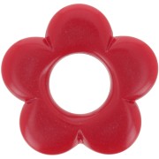 Pendentif fleur 21 mm en résine opaque - Rouge foncé x1