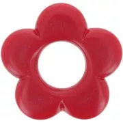 Pendentif fleur 21 mm en résine opaque - Rouge foncé x1