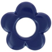 Pendentif fleur 21 mm en résine opaque - Bleu foncé x1|raw }}