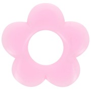 Pendentif fleur 21 mm en résine opaque - Rose x1