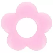 Pendentif fleur 21 mm en résine opaque - Rose x1