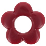 Pendentif fleur 21 mm en résine opaque - Bordeaux x1