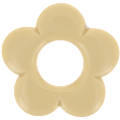 Pendentif fleur 21 mm en résine opaque - Chamois x1