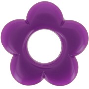 Pendentif fleur 21 mm en résine opaque - Prune x1
