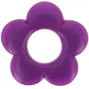 Pendentif fleur 21 mm en résine opaque - Prune x1