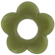 Pendentif fleur 21 mm en résine opaque - Marbré Vert militaire x1
