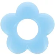 Pendentif fleur 21 mm en résine opaque - Bleu pâle x1