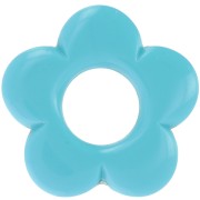 Pendentif fleur 21 mm en résine opaque - Turquoise x1