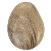 Perle plate irrégulière en résine opaque 22x17 mm - Bronze marbré x1