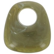 Pendentif trapèze en résine opaque 23x21 mm - Marbré Vert militaire x1