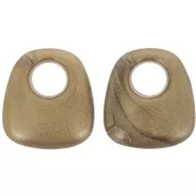 Pendentif trapèze en résine opaque 23x21 mm - Bronze marbré x1