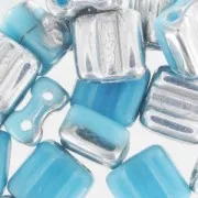 Groovy Tiles 6 mm Turquoise Argent x20