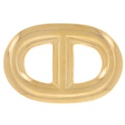 Intercalaire maille marine 19.5x13 mm résine époxy - Doré Or fin - Gris pailleté