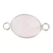 Intercalaire 2 anneaux 17x12 mm Quartz Rose/rhodié