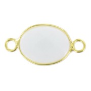 Intercalaire 2 anneaux 17x12 mm White Onyx/doré