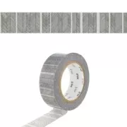 Masking Tape 15 mm Lignes Obliques Noir x10m