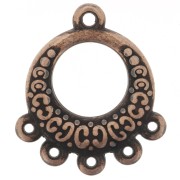 Pendentif chandelier rond 16 mm avec 5 anneaux - Cuivré vieilli x1|raw }}