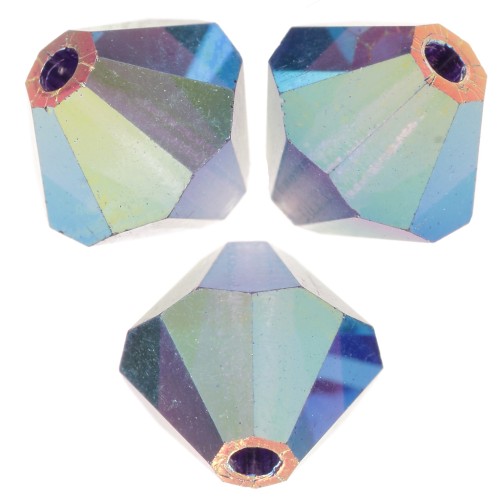 Perles toupies Preciosa - Rondelle Bead 6 mm - Deep Tanzanite AB 2X x12