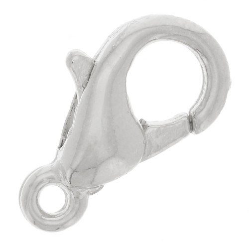 Fermoir mousqueton 10 mm - Placage Argent fin x1