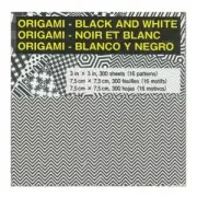 Assortiment de papiers origami 7.5x7.5 cm Géométrique Noir/Blanc x300