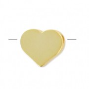 Perle coeur 6.8 mm - Doré à l'or fin x1