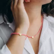 Perle Coeur 7 mm Doré à l'or fin satiné x1