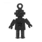 Breloque robot 18x12 mm - Black satiné x1