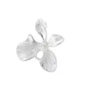 Breloque fleur 16 mm Placage argent fin x1