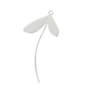 Pendentif feuilles 40 mm Placage argent fin