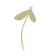Pendentif feuilles 40 mm doré à l'or fin x1