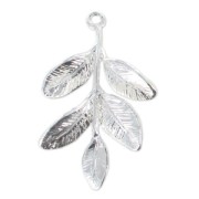 Pendentif feuilles 31 mm Placage argent fin|raw }}