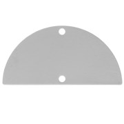 Accessoire de montage et tissage 2 trous demi-lune 30x15 mm - Argenté x1|raw }}