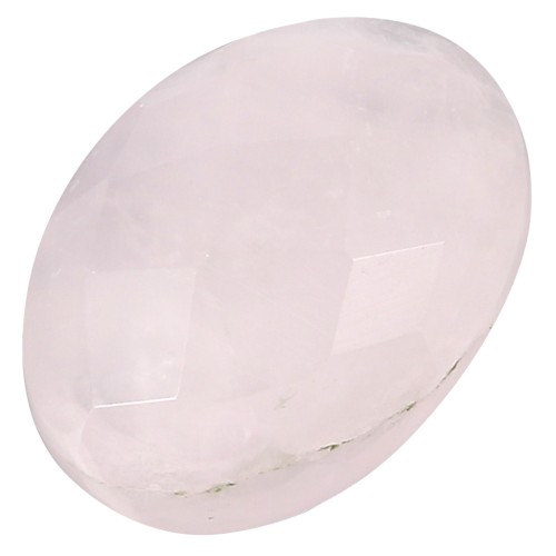 Cabochon ovale facetté 14x10 mm Quartz Rose