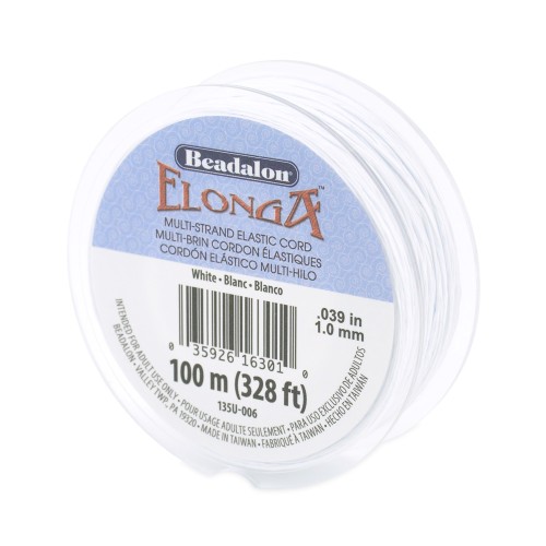 Fil élastique Elonga 1 mm - Multi-brins - Blanc x100m