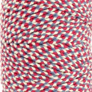 Cordon en coton tressé 2.5 mm - fabrication Française - Tricolore x1m|raw }}